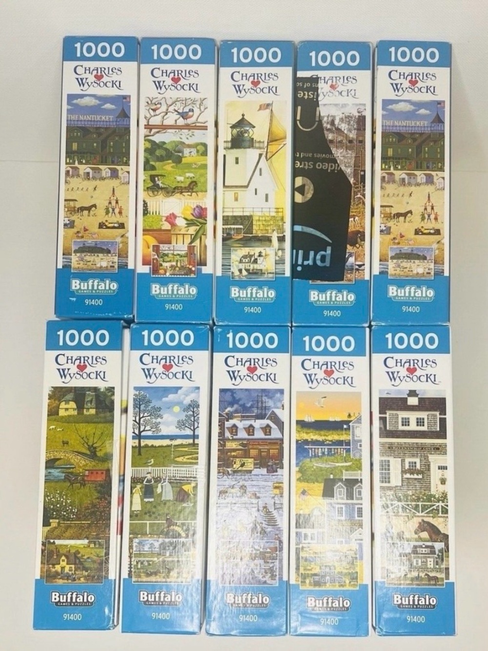 Charles Wysocki Huge Lot Jigsaw Puzzle 1000 pieces poster buffalo new rare